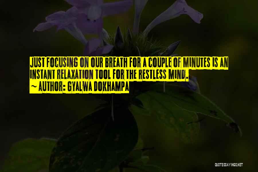 Gyalwa Dokhampa Quotes: Just Focusing On Our Breath For A Couple Of Minutes Is An Instant Relaxation Tool For The Restless Mind.