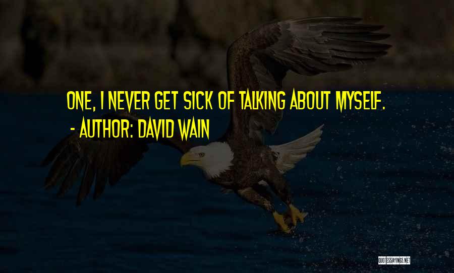 David Wain Quotes: One, I Never Get Sick Of Talking About Myself.