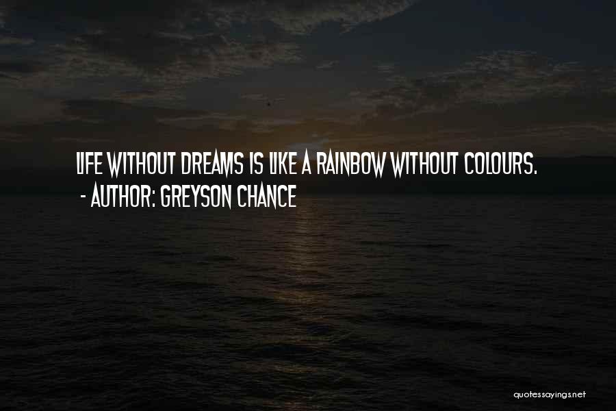 Greyson Chance Quotes: Life Without Dreams Is Like A Rainbow Without Colours.
