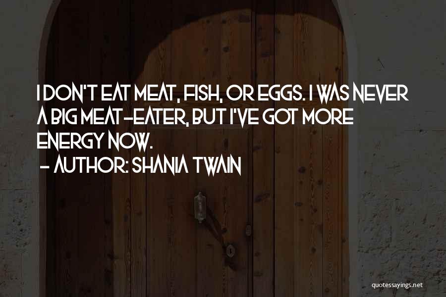 Shania Twain Quotes: I Don't Eat Meat, Fish, Or Eggs. I Was Never A Big Meat-eater, But I've Got More Energy Now.