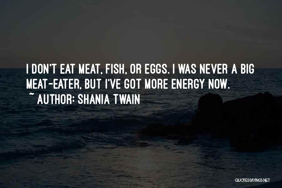 Shania Twain Quotes: I Don't Eat Meat, Fish, Or Eggs. I Was Never A Big Meat-eater, But I've Got More Energy Now.