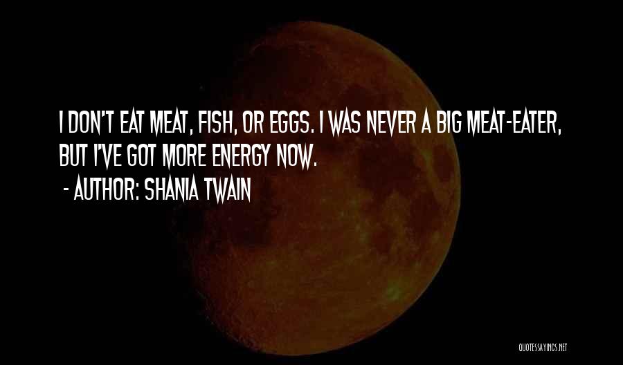 Shania Twain Quotes: I Don't Eat Meat, Fish, Or Eggs. I Was Never A Big Meat-eater, But I've Got More Energy Now.