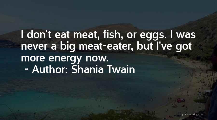 Shania Twain Quotes: I Don't Eat Meat, Fish, Or Eggs. I Was Never A Big Meat-eater, But I've Got More Energy Now.