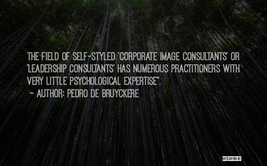 Pedro De Bruyckere Quotes: The Field Of Self-styled 'corporate Image Consultants' Or 'leadership Consultants' Has Numerous Practitioners With Very Little Psychological Expertise.