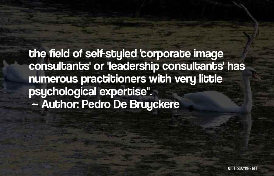 Pedro De Bruyckere Quotes: The Field Of Self-styled 'corporate Image Consultants' Or 'leadership Consultants' Has Numerous Practitioners With Very Little Psychological Expertise.