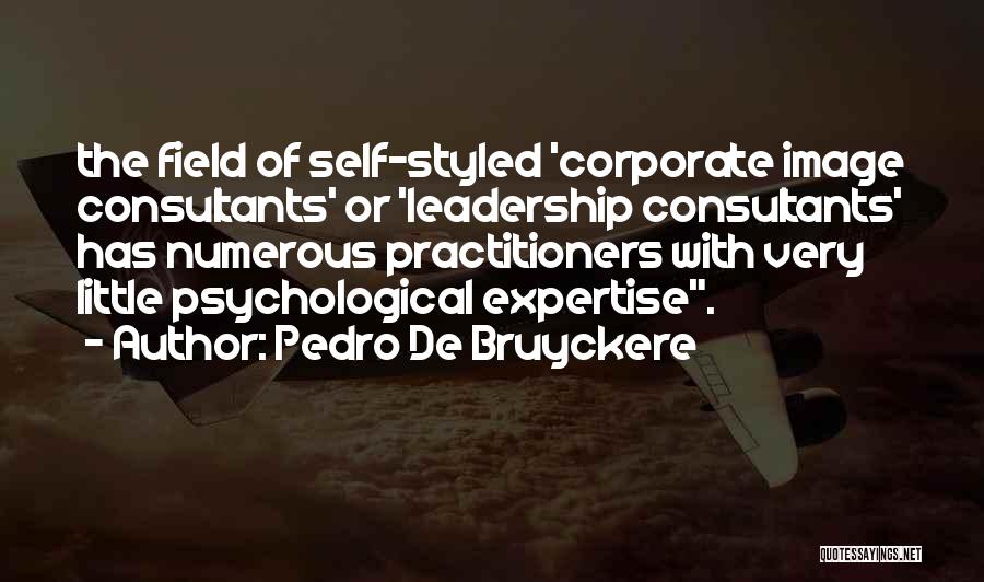 Pedro De Bruyckere Quotes: The Field Of Self-styled 'corporate Image Consultants' Or 'leadership Consultants' Has Numerous Practitioners With Very Little Psychological Expertise.