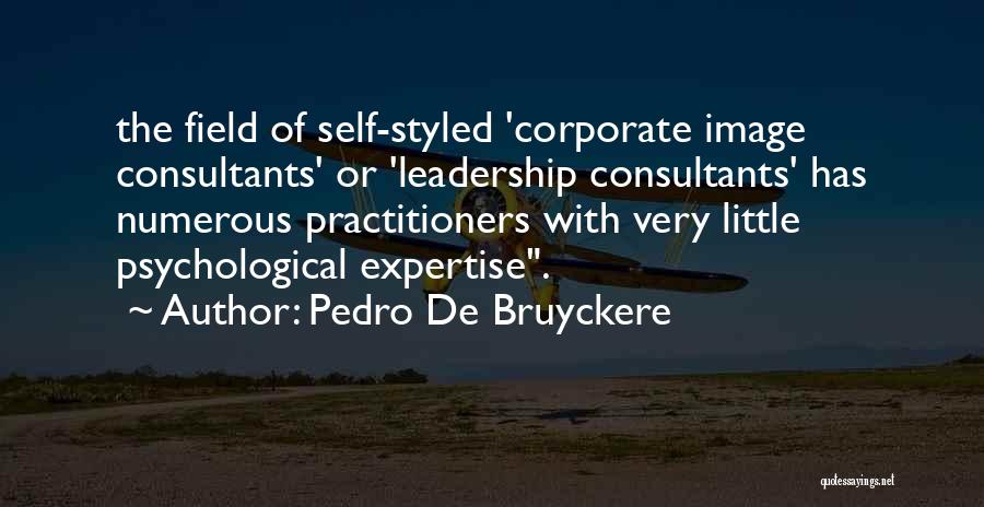 Pedro De Bruyckere Quotes: The Field Of Self-styled 'corporate Image Consultants' Or 'leadership Consultants' Has Numerous Practitioners With Very Little Psychological Expertise.