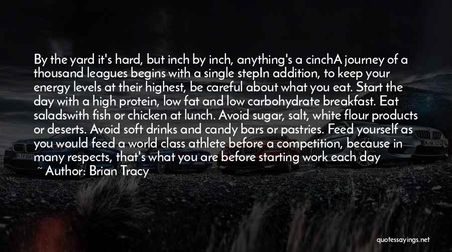 Brian Tracy Quotes: By The Yard It's Hard, But Inch By Inch, Anything's A Cincha Journey Of A Thousand Leagues Begins With A