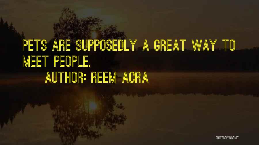 Reem Acra Quotes: Pets Are Supposedly A Great Way To Meet People.