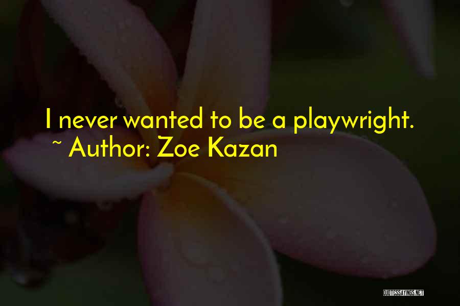 Zoe Kazan Quotes: I Never Wanted To Be A Playwright.