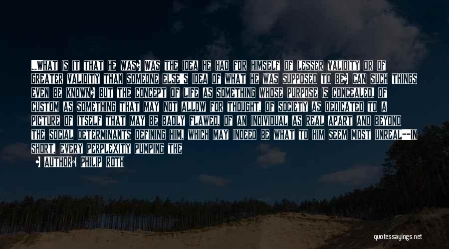 Philip Roth Quotes: ...what Is It That He Was? Was The Idea He Had For Himself Of Lesser Validity Or Of Greater Validity