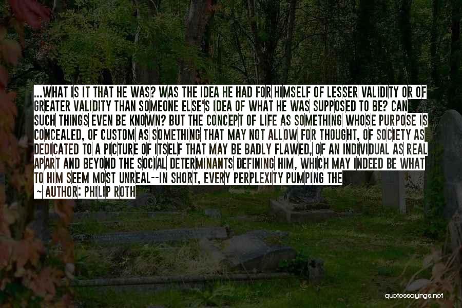 Philip Roth Quotes: ...what Is It That He Was? Was The Idea He Had For Himself Of Lesser Validity Or Of Greater Validity