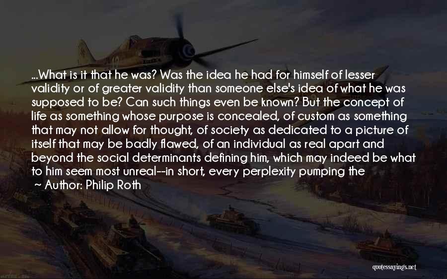 Philip Roth Quotes: ...what Is It That He Was? Was The Idea He Had For Himself Of Lesser Validity Or Of Greater Validity