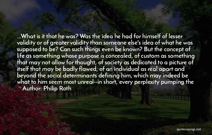 Philip Roth Quotes: ...what Is It That He Was? Was The Idea He Had For Himself Of Lesser Validity Or Of Greater Validity