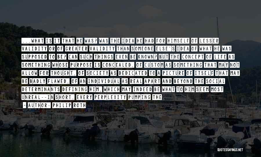 Philip Roth Quotes: ...what Is It That He Was? Was The Idea He Had For Himself Of Lesser Validity Or Of Greater Validity