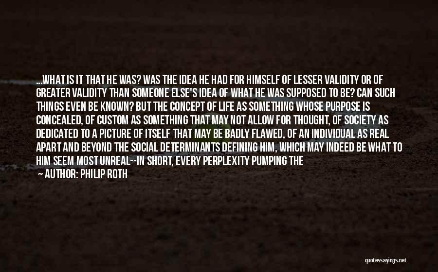 Philip Roth Quotes: ...what Is It That He Was? Was The Idea He Had For Himself Of Lesser Validity Or Of Greater Validity