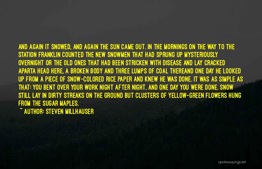 Steven Millhauser Quotes: And Again It Snowed, And Again The Sun Came Out. In The Mornings On The Way To The Station Franklin