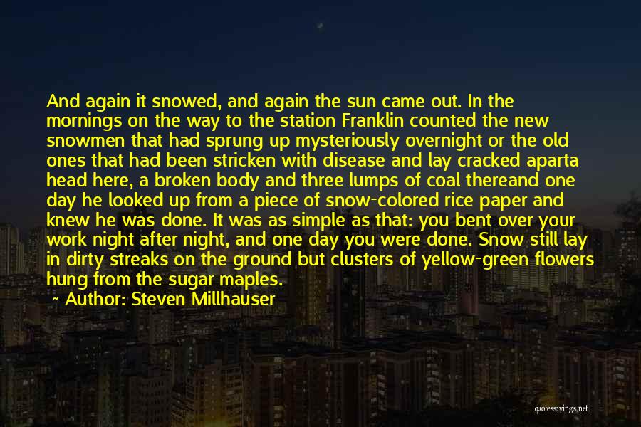 Steven Millhauser Quotes: And Again It Snowed, And Again The Sun Came Out. In The Mornings On The Way To The Station Franklin