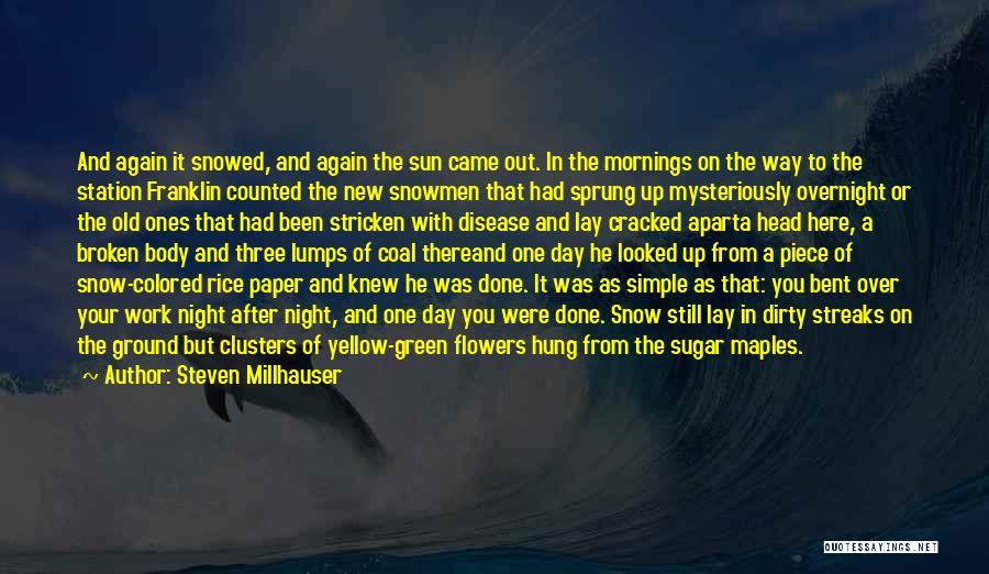 Steven Millhauser Quotes: And Again It Snowed, And Again The Sun Came Out. In The Mornings On The Way To The Station Franklin