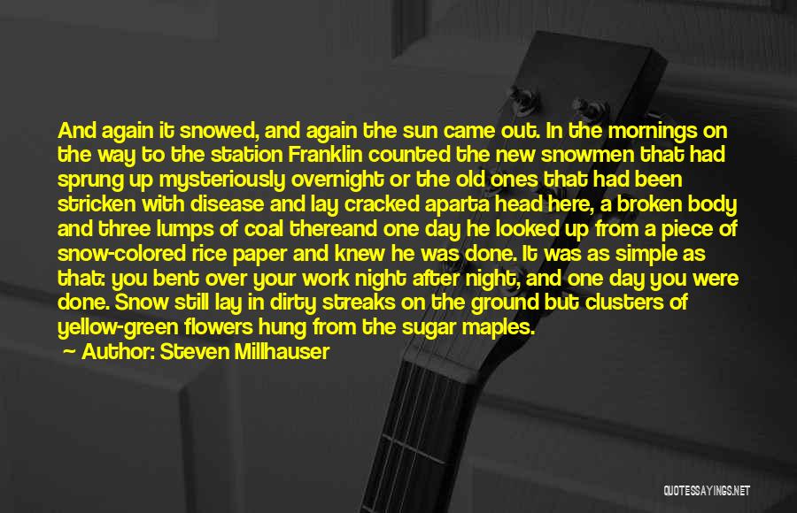 Steven Millhauser Quotes: And Again It Snowed, And Again The Sun Came Out. In The Mornings On The Way To The Station Franklin