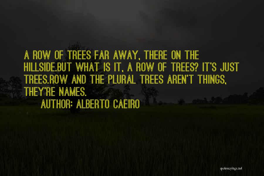 Alberto Caeiro Quotes: A Row Of Trees Far Away, There On The Hillside.but What Is It, A Row Of Trees? It's Just Trees.row