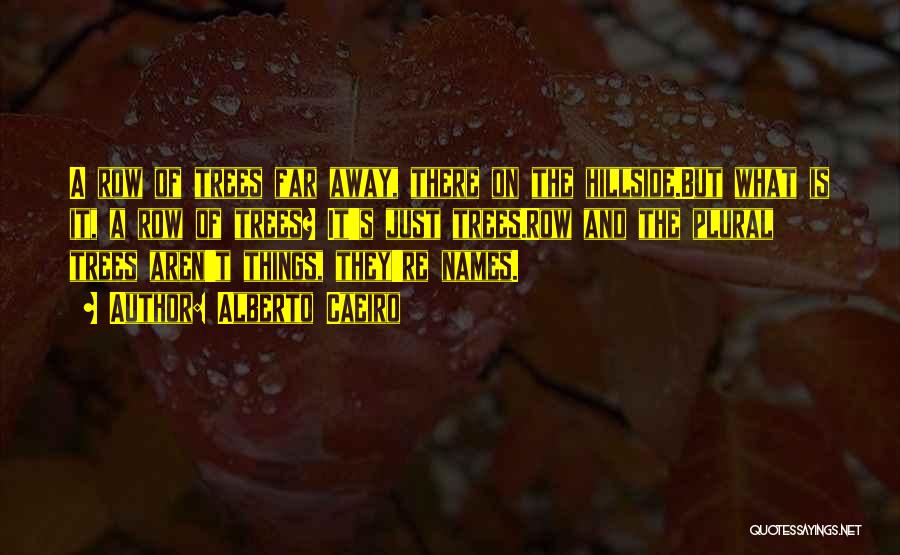 Alberto Caeiro Quotes: A Row Of Trees Far Away, There On The Hillside.but What Is It, A Row Of Trees? It's Just Trees.row