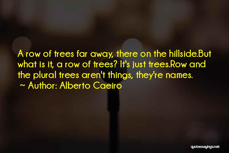 Alberto Caeiro Quotes: A Row Of Trees Far Away, There On The Hillside.but What Is It, A Row Of Trees? It's Just Trees.row