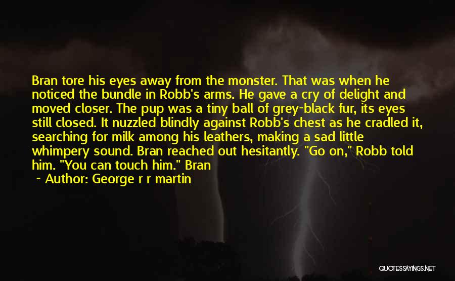 George R R Martin Quotes: Bran Tore His Eyes Away From The Monster. That Was When He Noticed The Bundle In Robb's Arms. He Gave