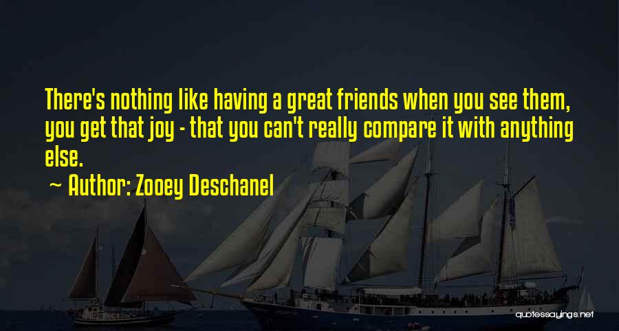 Zooey Deschanel Quotes: There's Nothing Like Having A Great Friends When You See Them, You Get That Joy - That You Can't Really