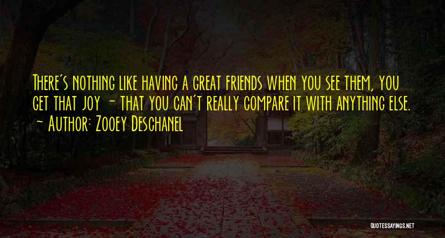 Zooey Deschanel Quotes: There's Nothing Like Having A Great Friends When You See Them, You Get That Joy - That You Can't Really