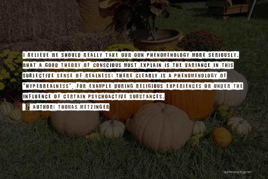 Thomas Metzinger Quotes: I Believe We Should Really Take Our Own Phenomenology More Seriously. What A Good Theory Of Conscious Must Explain Is