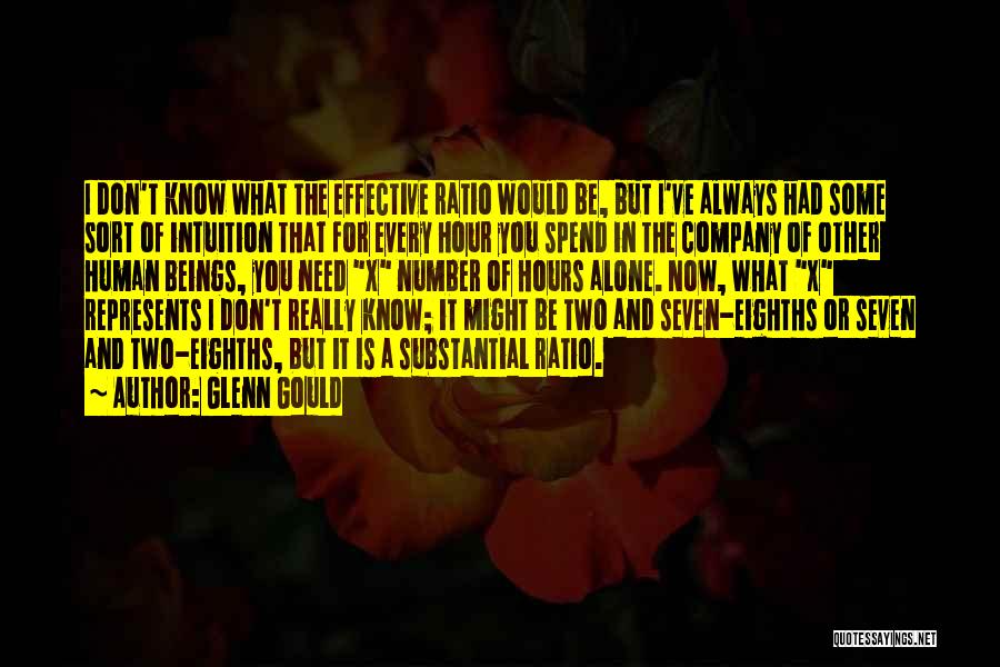 Glenn Gould Quotes: I Don't Know What The Effective Ratio Would Be, But I've Always Had Some Sort Of Intuition That For Every