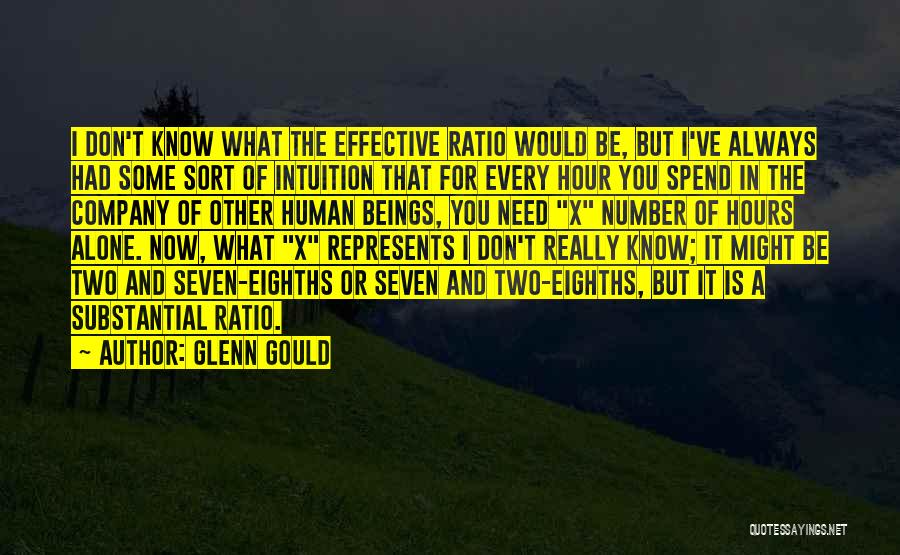 Glenn Gould Quotes: I Don't Know What The Effective Ratio Would Be, But I've Always Had Some Sort Of Intuition That For Every