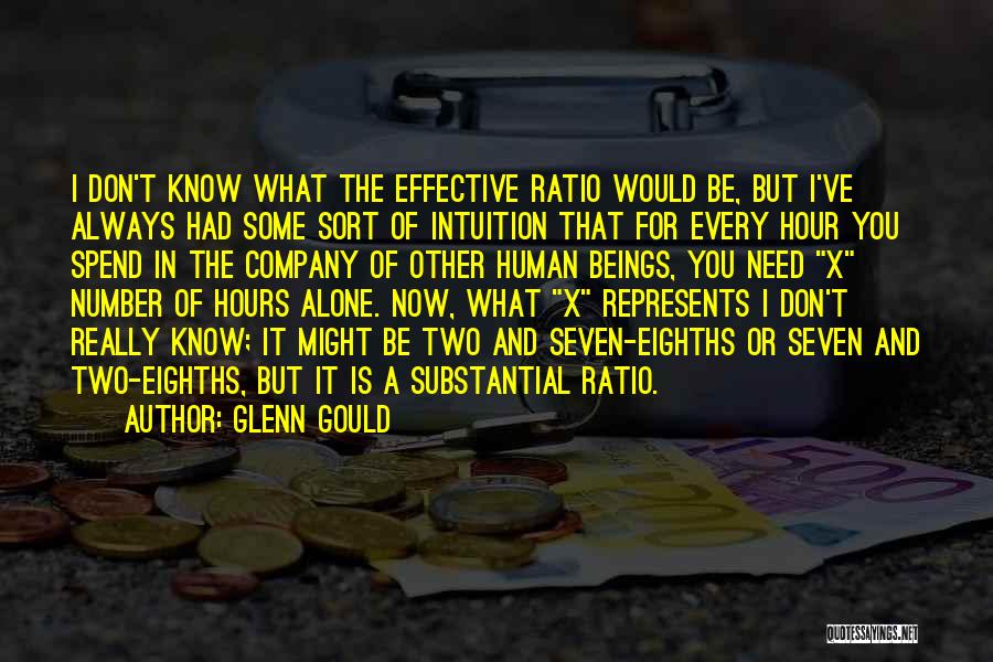 Glenn Gould Quotes: I Don't Know What The Effective Ratio Would Be, But I've Always Had Some Sort Of Intuition That For Every