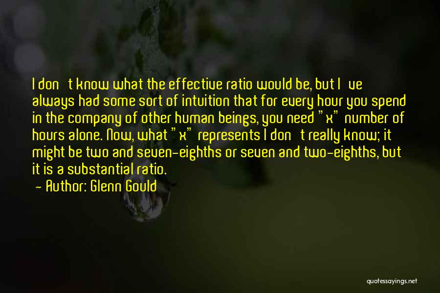 Glenn Gould Quotes: I Don't Know What The Effective Ratio Would Be, But I've Always Had Some Sort Of Intuition That For Every