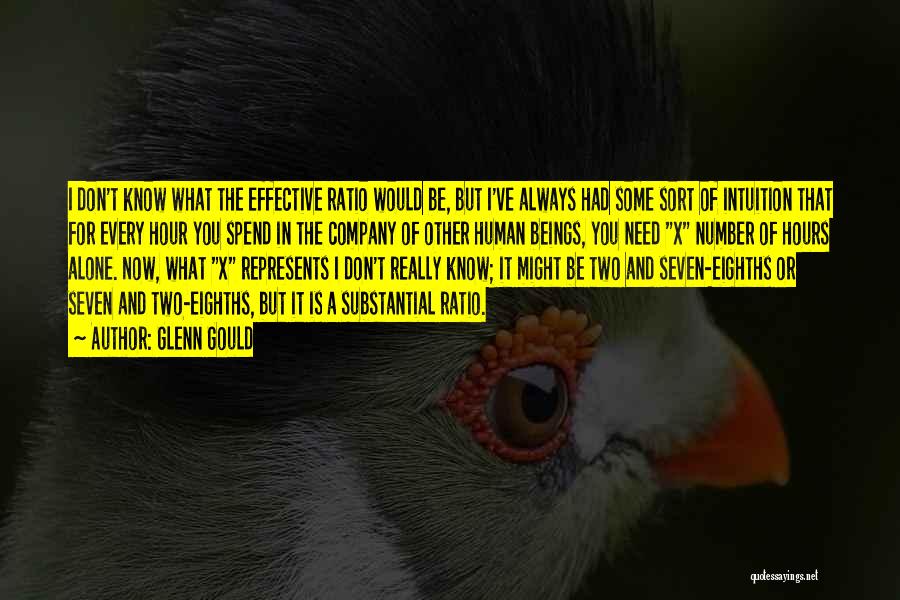 Glenn Gould Quotes: I Don't Know What The Effective Ratio Would Be, But I've Always Had Some Sort Of Intuition That For Every