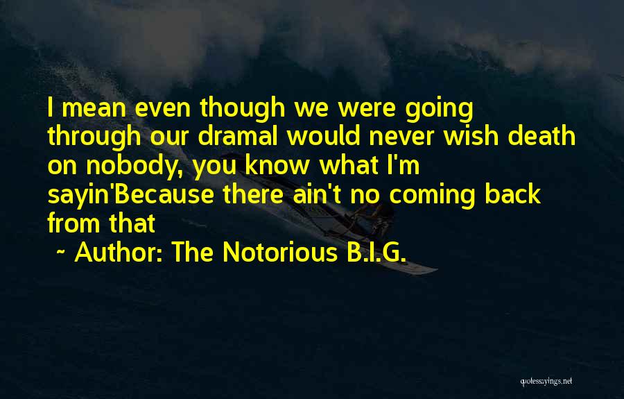 The Notorious B.I.G. Quotes: I Mean Even Though We Were Going Through Our Dramai Would Never Wish Death On Nobody, You Know What I'm