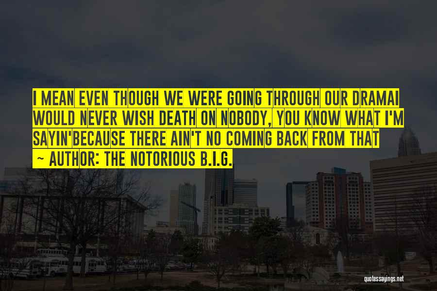 The Notorious B.I.G. Quotes: I Mean Even Though We Were Going Through Our Dramai Would Never Wish Death On Nobody, You Know What I'm