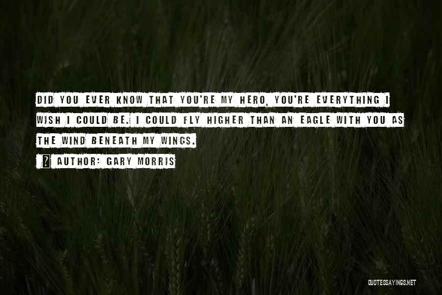 Gary Morris Quotes: Did You Ever Know That You're My Hero, You're Everything I Wish I Could Be. I Could Fly Higher Than