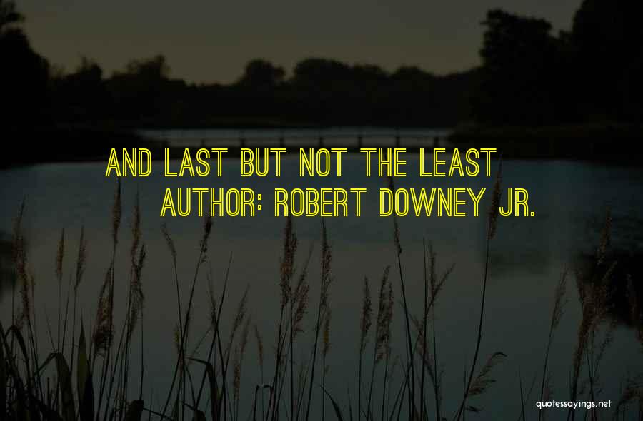 Robert Downey Jr. Quotes: And Last But Not The Least
