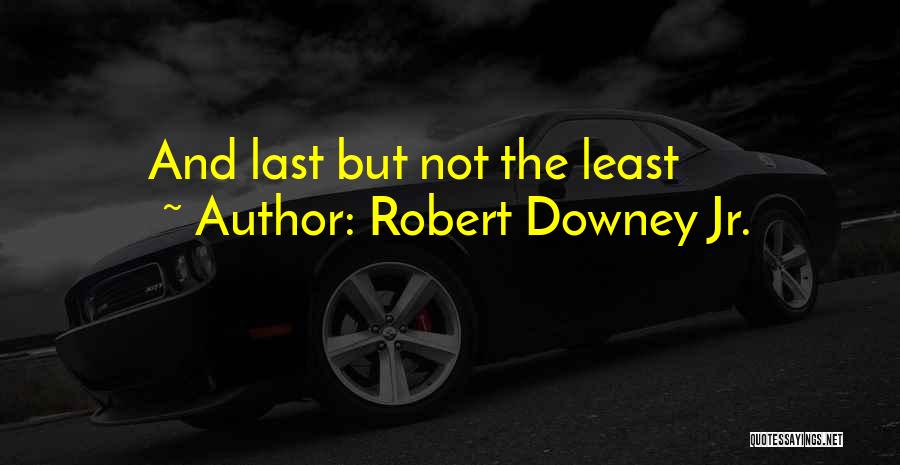 Robert Downey Jr. Quotes: And Last But Not The Least