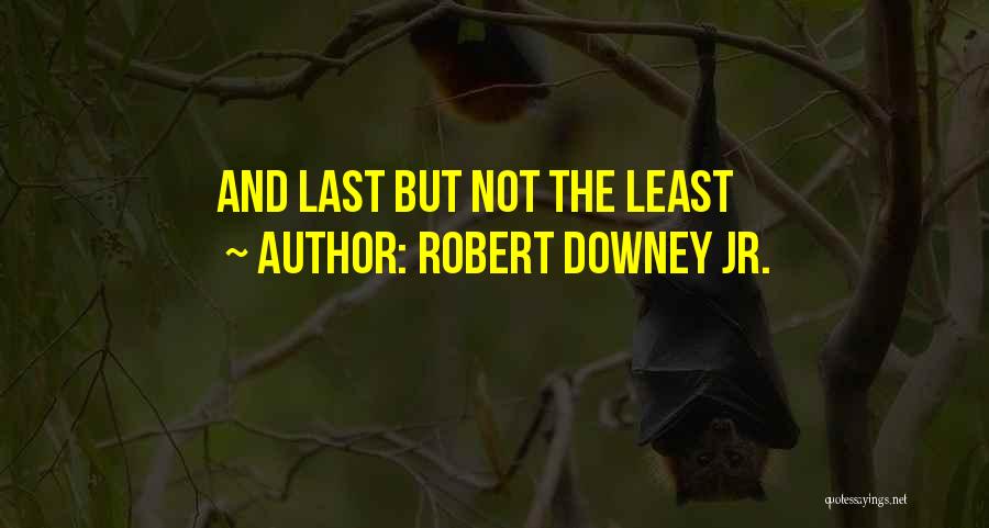 Robert Downey Jr. Quotes: And Last But Not The Least