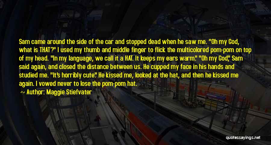 Maggie Stiefvater Quotes: Sam Came Around The Side Of The Car And Stopped Dead When He Saw Me. Oh My God, What Is