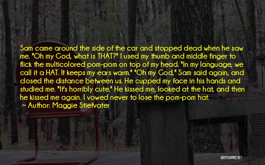 Maggie Stiefvater Quotes: Sam Came Around The Side Of The Car And Stopped Dead When He Saw Me. Oh My God, What Is