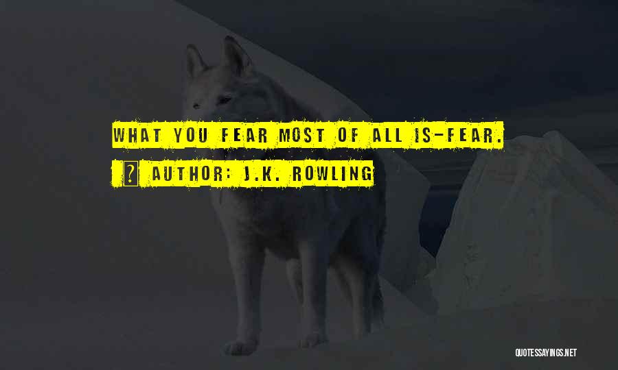 J.K. Rowling Quotes: What You Fear Most Of All Is-fear.