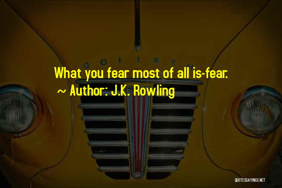 J.K. Rowling Quotes: What You Fear Most Of All Is-fear.