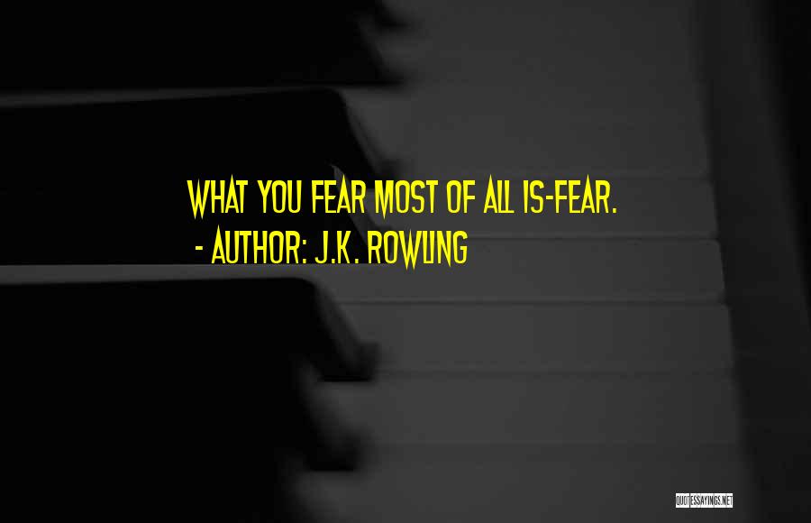 J.K. Rowling Quotes: What You Fear Most Of All Is-fear.