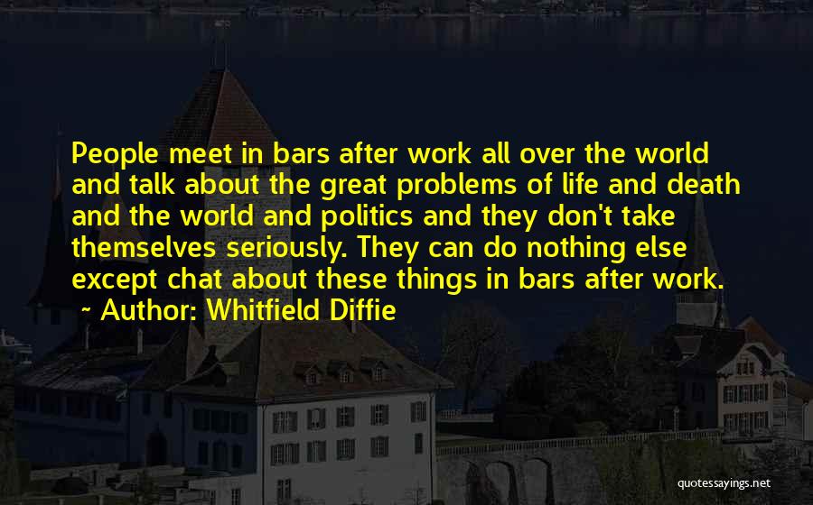 Whitfield Diffie Quotes: People Meet In Bars After Work All Over The World And Talk About The Great Problems Of Life And Death