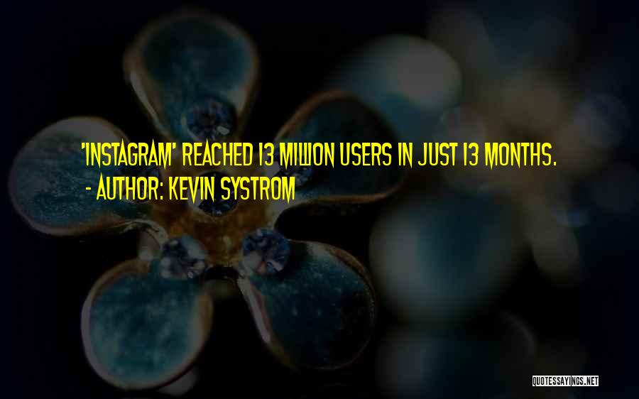 Kevin Systrom Quotes: 'instagram' Reached 13 Million Users In Just 13 Months.