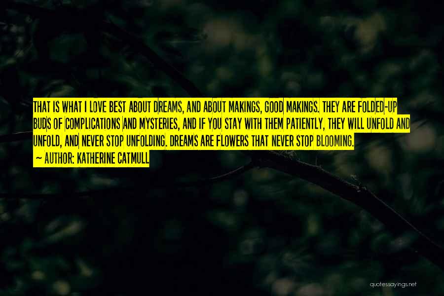 Katherine Catmull Quotes: That Is What I Love Best About Dreams, And About Makings, Good Makings. They Are Folded-up Buds Of Complications And